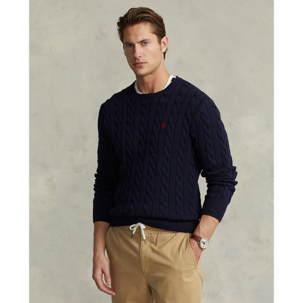 Polo Ralph Lauren Cable-knit Cotton Sweater In Blue