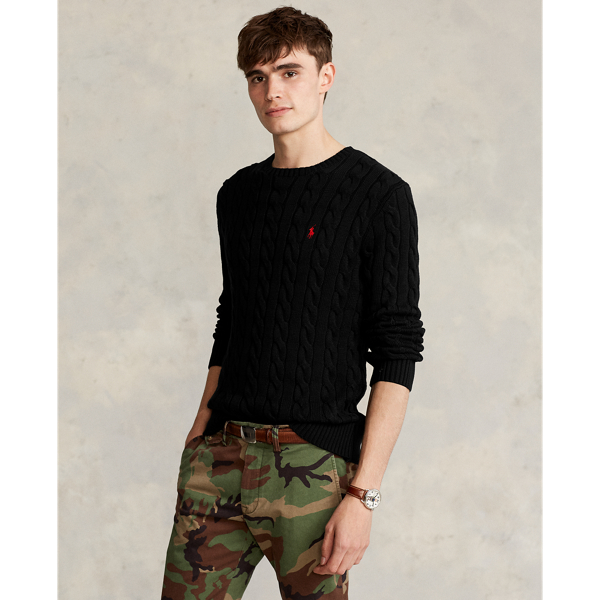 Polo Ralph Lauren Cable-knit Cotton Sweater In Blue