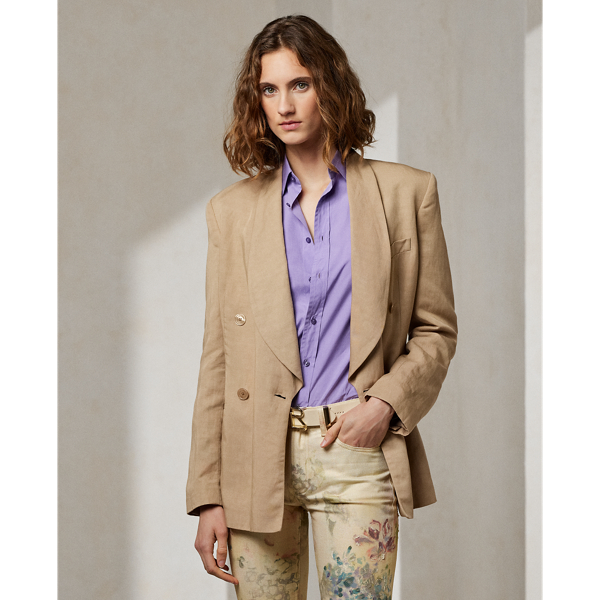 Ralph Lauren Gregory Linen-blend Jacket In Clay