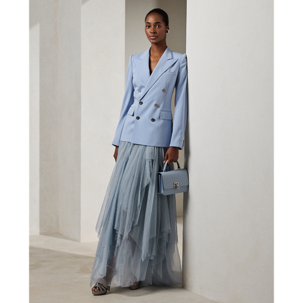 Ralph Lauren Alvey Embellished Tulle Skirt In Powder Blue