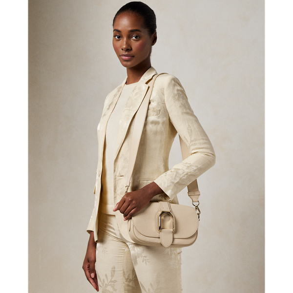 Ralph Lauren Welington Calfskin Shoulder Bag In Neutral