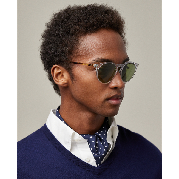 Ralph Lauren Heritage Round Sunglasses In White