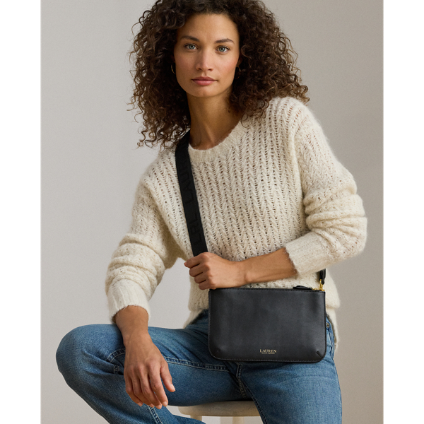 Sac à bandoulière Landyn moyen en cuir - Lauren - Modalova