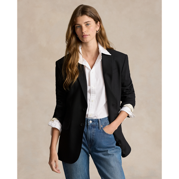Polo Ralph Lauren Stretch Wool-blend Blazer In Polo Black