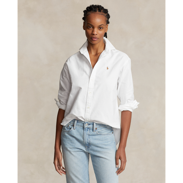 Shop Polo Ralph Lauren Relaxed Fit Cotton Oxford Shirt In White