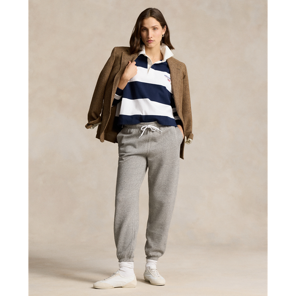Shop Ralph Lauren Fleece Athletic Pant In Dark Vintage Heather