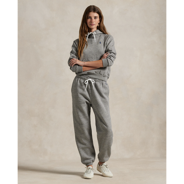 Shop Ralph Lauren Fleece Athletic Pant In Dark Vintage Heather