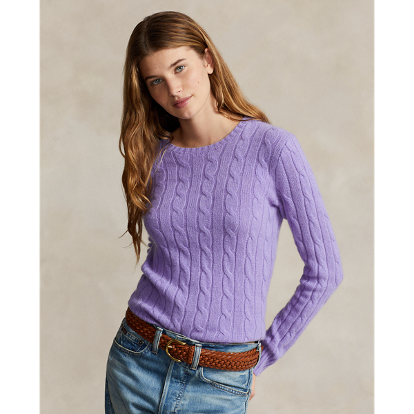 Ralph Lauren Cable-knit Cashmere Sweater In Maidstone Purple
