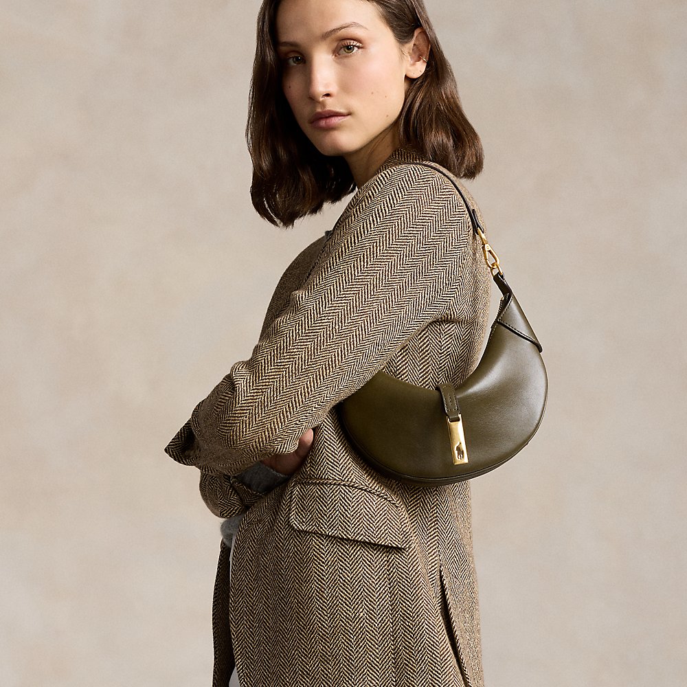 Ralph Lauren Polo Id Calfskin Mini Shoulder Bag In Brown