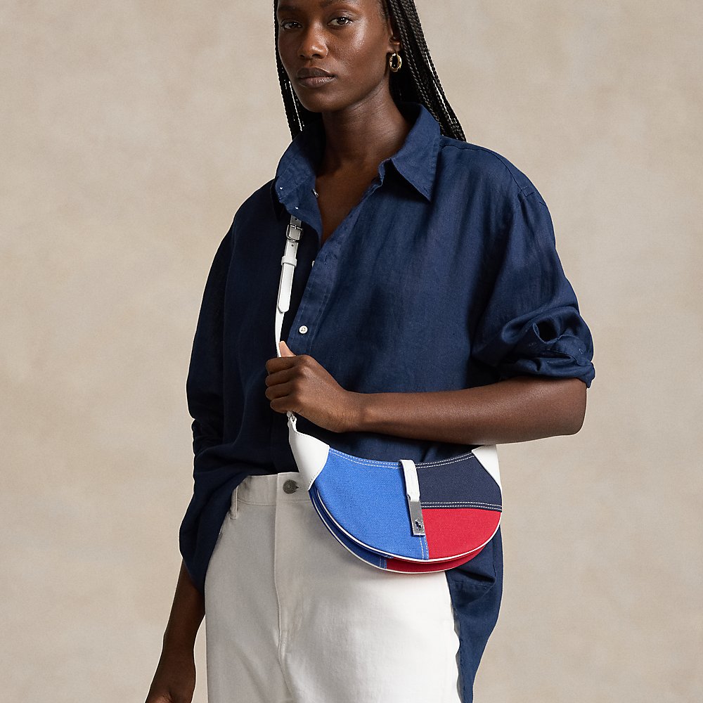 Ralph Lauren Polo Id Canvas Mini Shoulder Bag In Blue