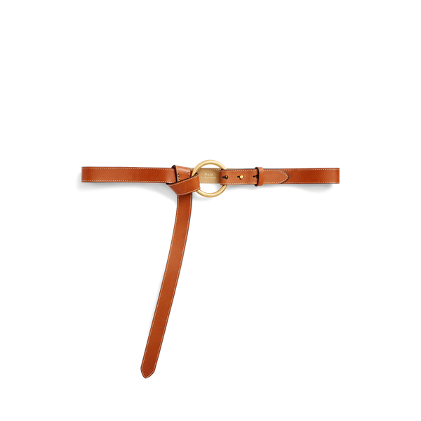 Ralph Lauren O-ring Vachetta Leather Belt In Brown