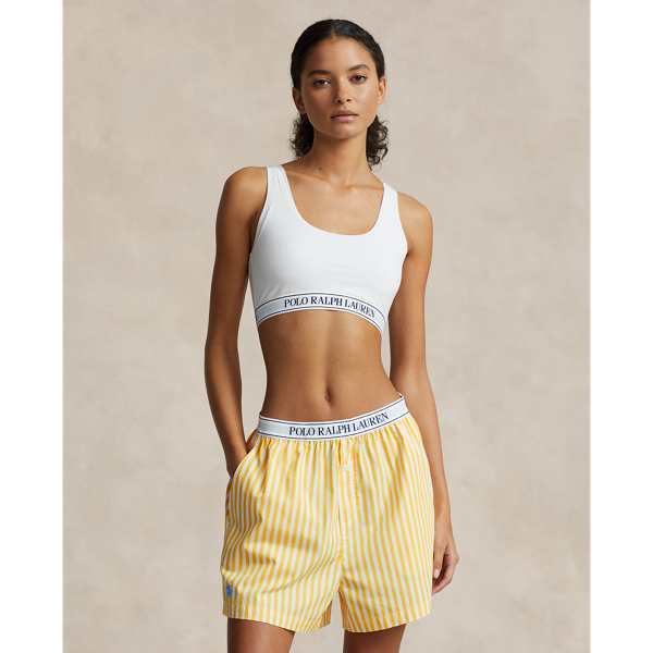 Ralph Lauren Striped Cotton Boxer Short In Lemon Zest