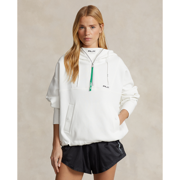 Ralph Lauren Double-knit Jacquard Hoodie In Paper White