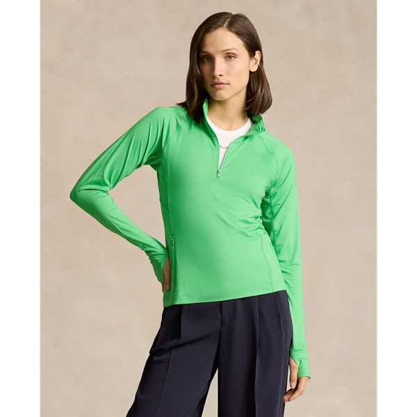 Rlx Golf Performance Quarter-zip Pullover In Course Green