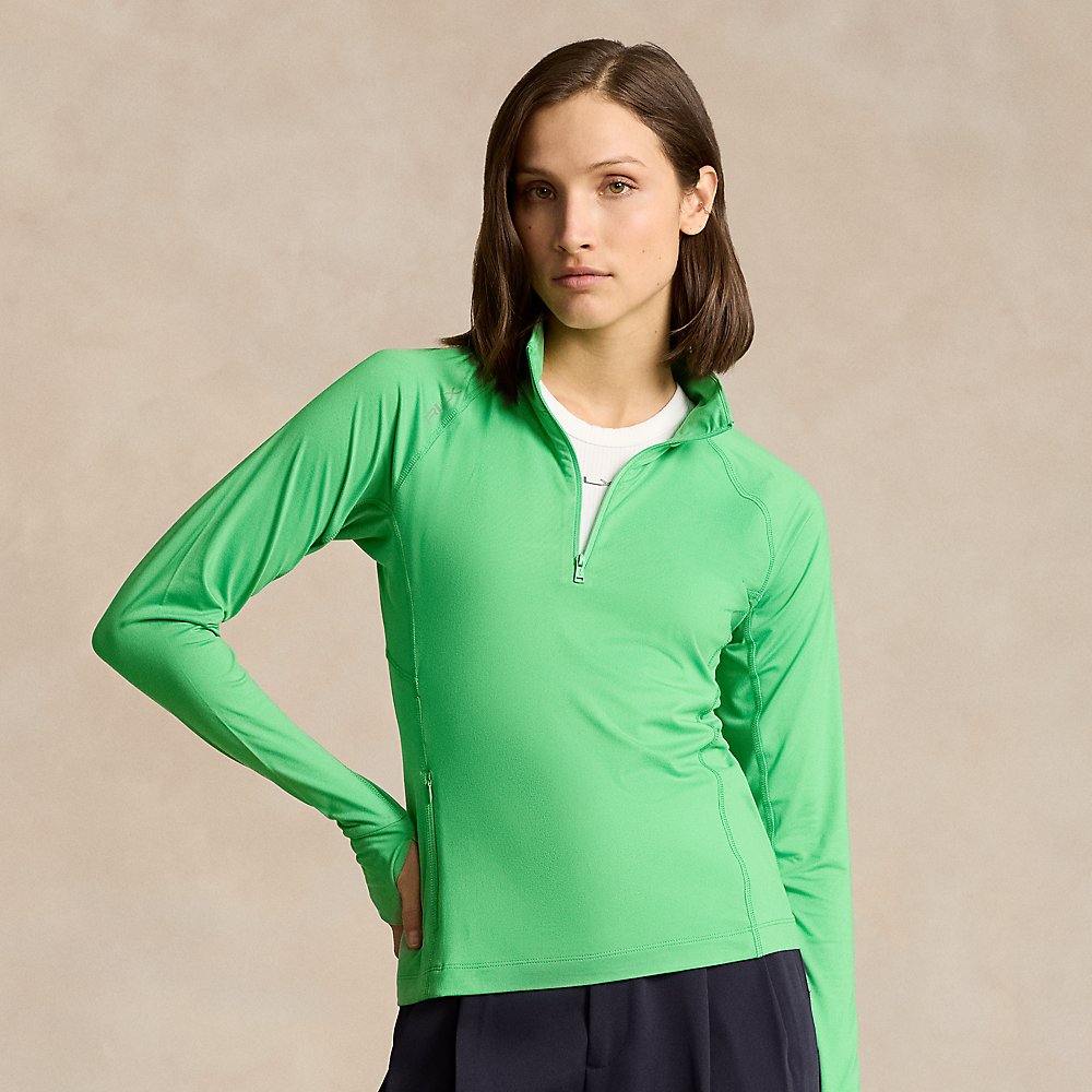 Rlx Golf Performance Quarter-zip Pullover In Course Green