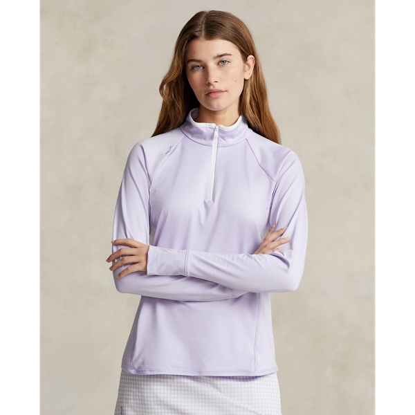 Shop Rlx Golf Performance Quarter-zip Pullover In Flower Purple/white