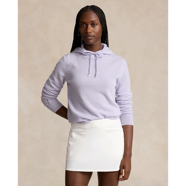 Rlx Golf Washable Cashmere Hoodie In Flower Purple