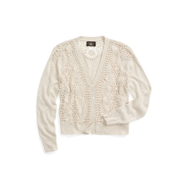 Rrl Crochet-panelled Cardigan In Pattern