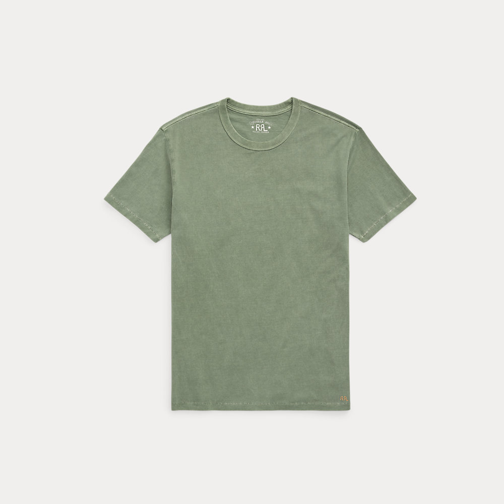 Shop Rrl Garment-dyed Crewneck T-shirt In Green