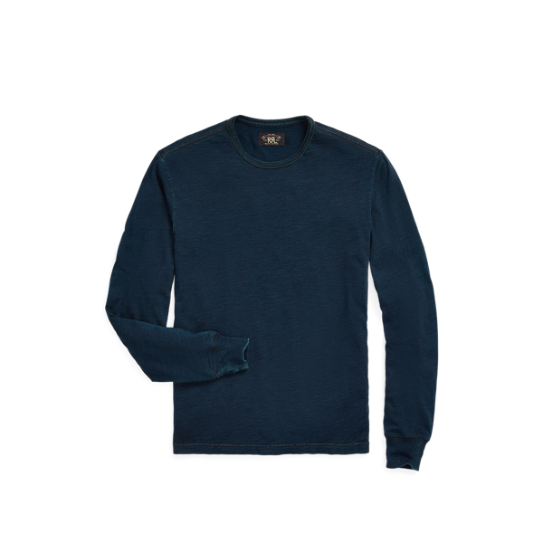 Double Rl Indigo Jersey Long-sleeve T-shirt In Indigo