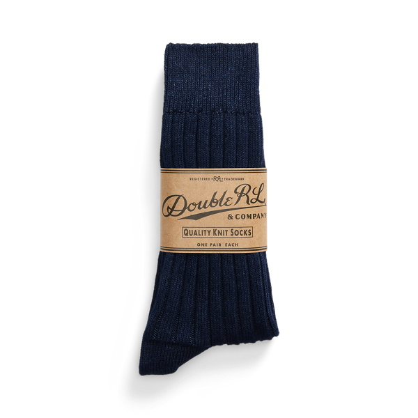 RRL】インディゴ ストレッチ コットンブレンド ソックス