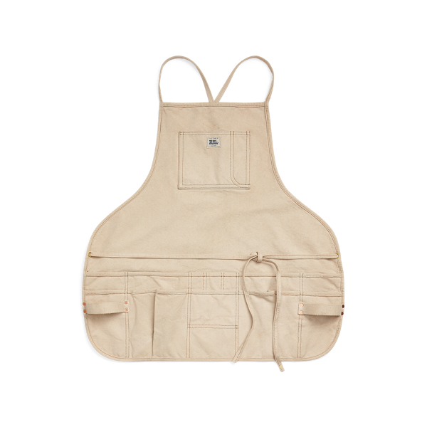 Shop Double Rl Canvas Apron In Greige