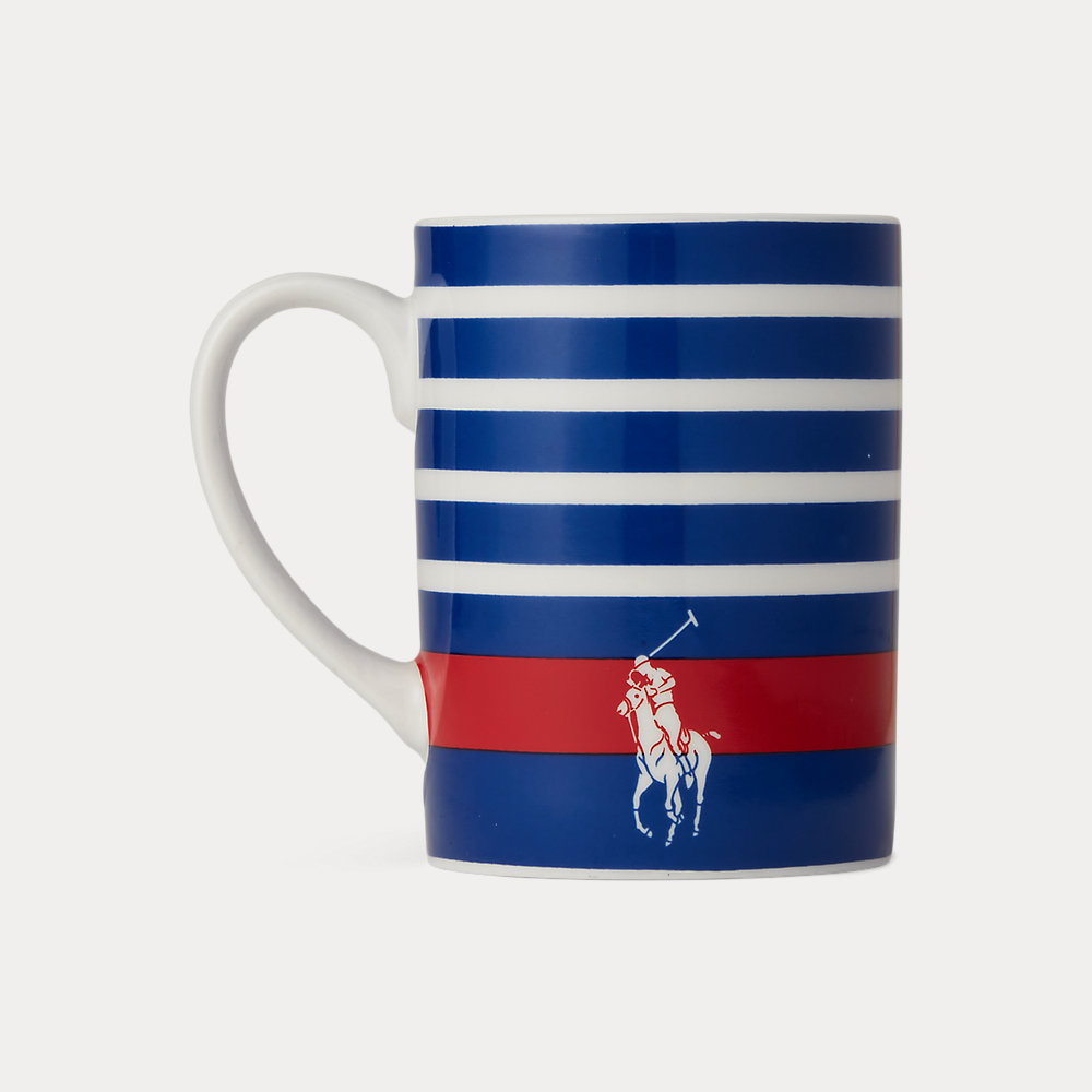 Ralph Lauren Striped Pony Mug In Heritage Royal