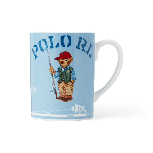 Shop Ralph Lauren Fishing Polo Bear Mug In Light Blue