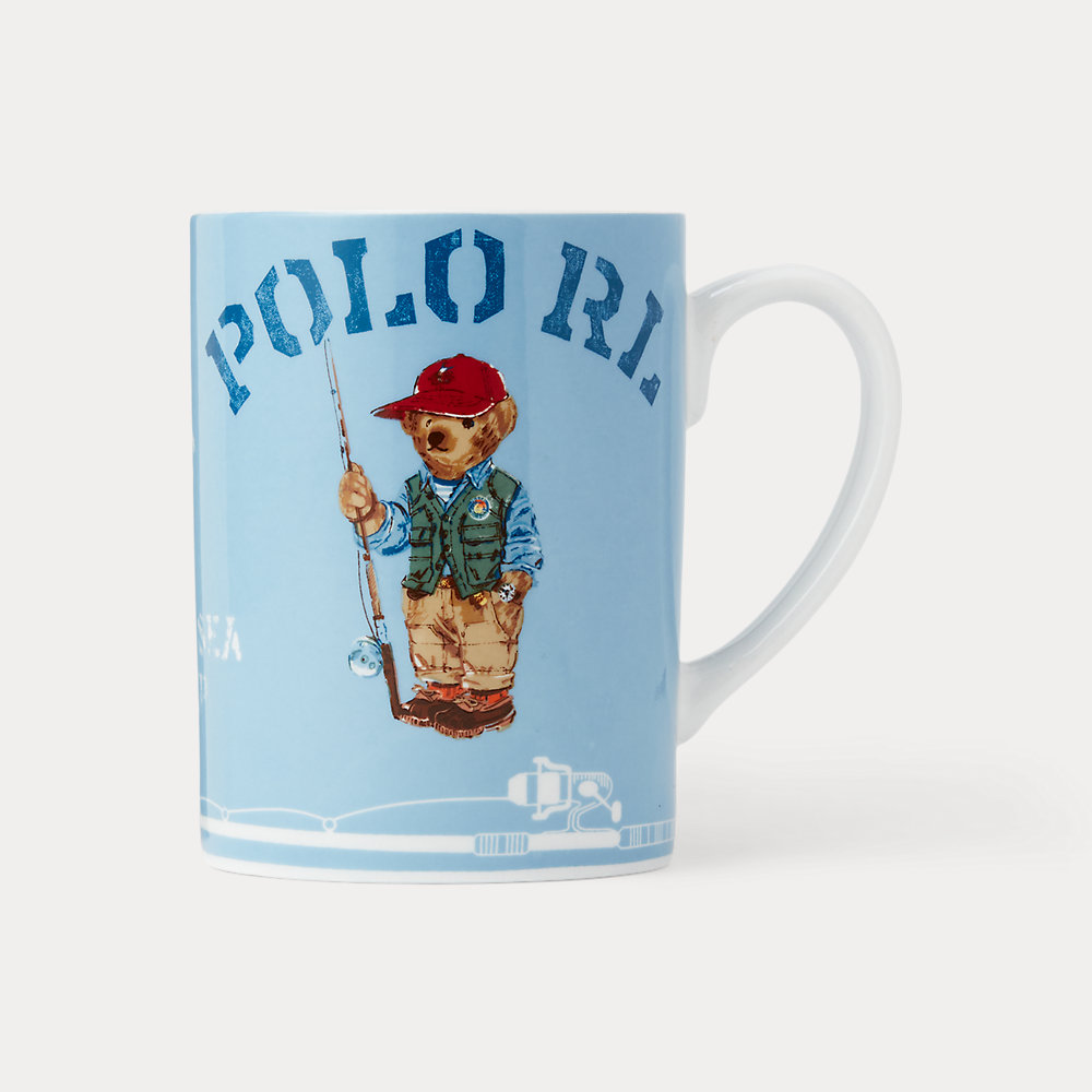 Ralph Lauren Fishing Polo Bear Mug In Light Blue