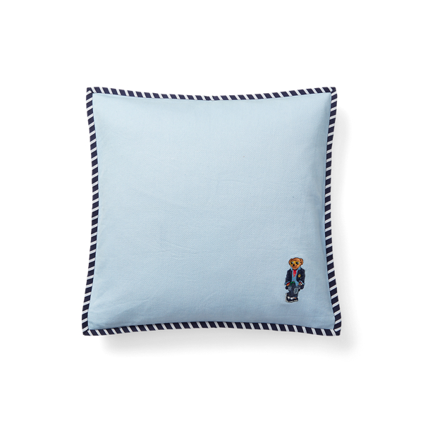 Shop Ralph Lauren Regatta Polo Bear Throw Pillow In Blue Multi
