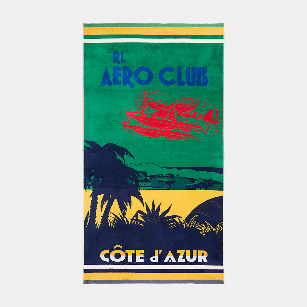 Ralph Lauren Rl Aero Club Beach Towel In Billiard Green