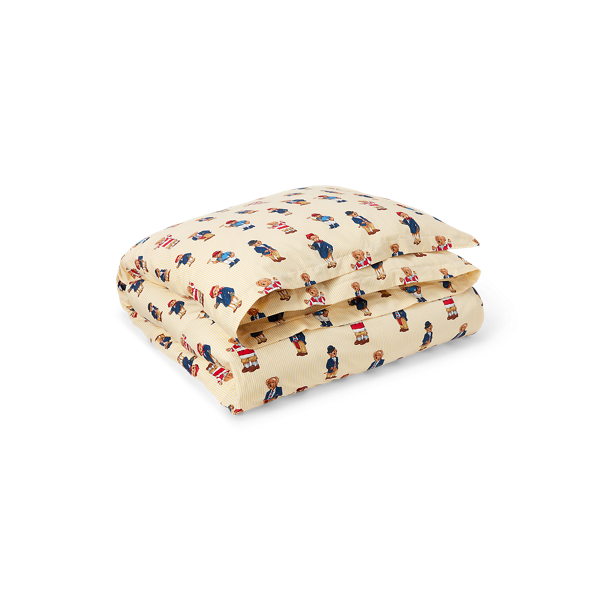 POLO RALPH LAUREN TEDDY BEAR STRIPE COMFORTER SET 
