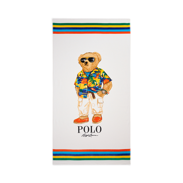 Shop Ralph Lauren Polo Bear Beach Towel In Yellow Multi