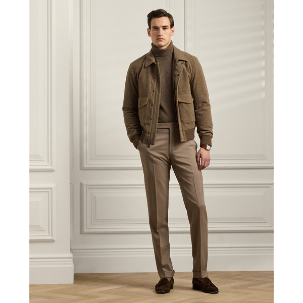 Ralph Lauren Purple Label Gregory Hand-tailored Wool Suit Trouser In Taupe