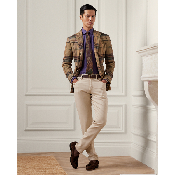 Ralph Lauren Slim Fit Stretch Dobby Pant In Classic Cream