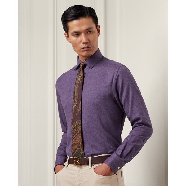 Ralph Lauren Purple Label - Brushed Flannel Shirt - Mens - Purple - Size XL