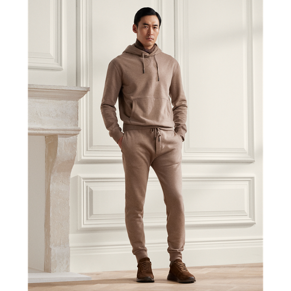 Ralph Lauren Purple Label Fleece Jogger Pant In Truffle Melange 