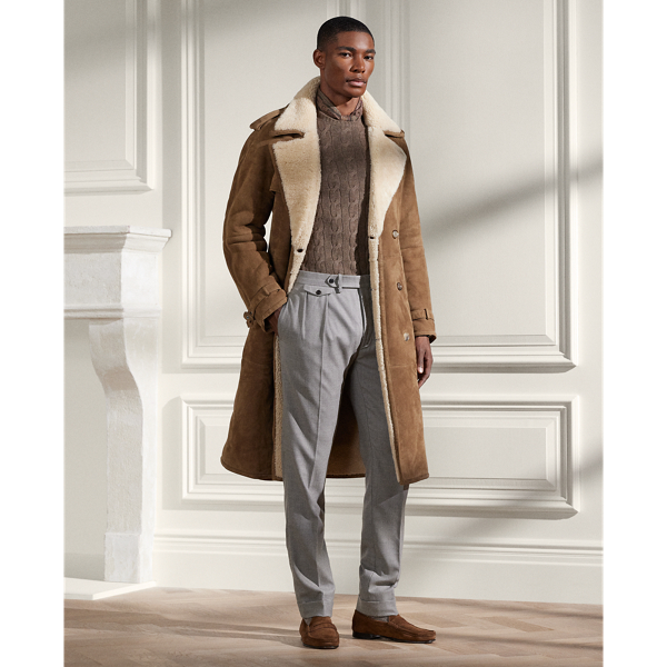 Ralph Lauren Shearling Trench Coat In Chestnut Brown | ModeSens