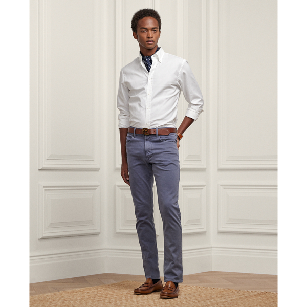 Ralph Lauren Slim Fit Stretch Dobby Pant In Supply Blue