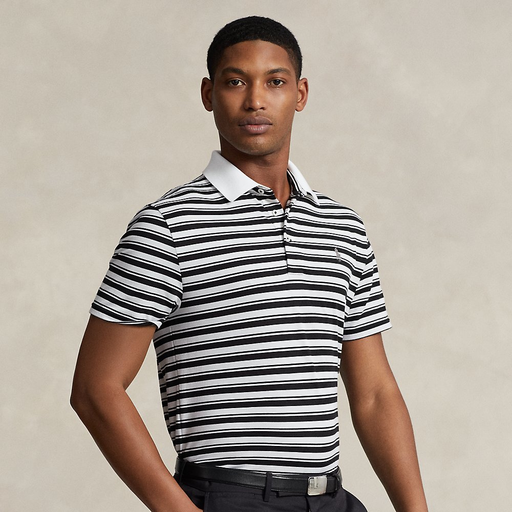 Rlx Golf Tailored Fit Performance Polo Shirt In Ceramic White Multi