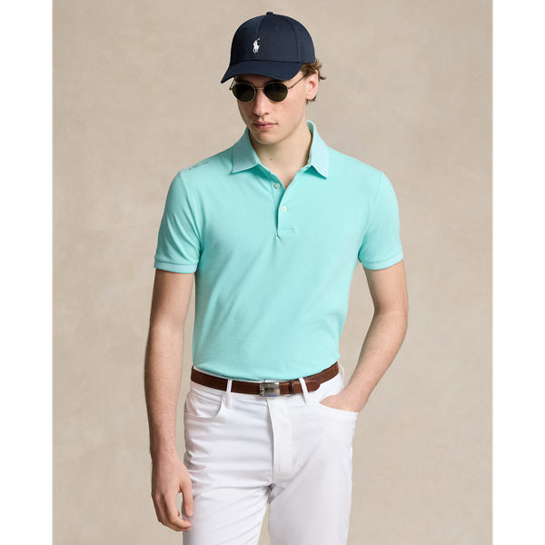 Rlx Golf Tailored Fit Stretch Mesh Polo Shirt In Light Mint