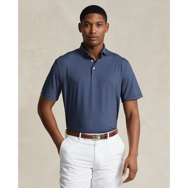 Rlx Golf Classic Fit Performance Polo Shirt In Refined Navy Pin Dot