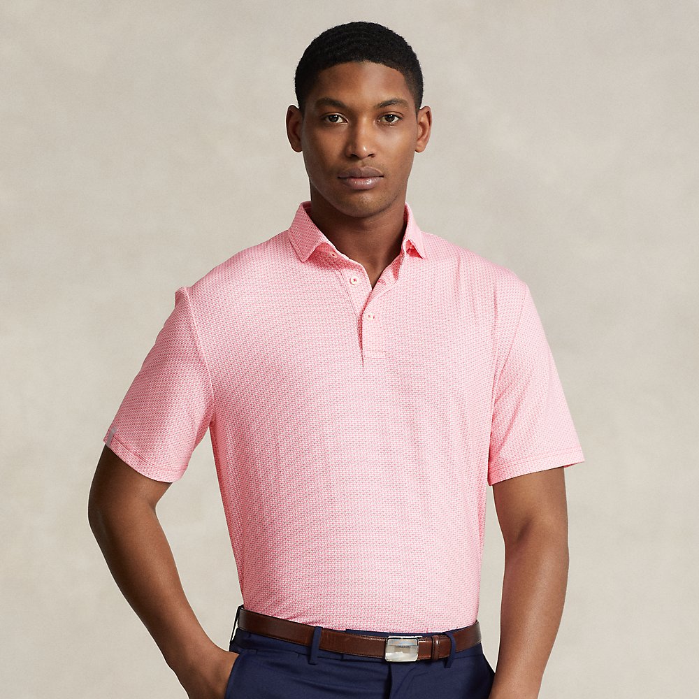 Shop Rlx Golf Classic Fit Performance Polo Shirt In Peaceful Coral Floral