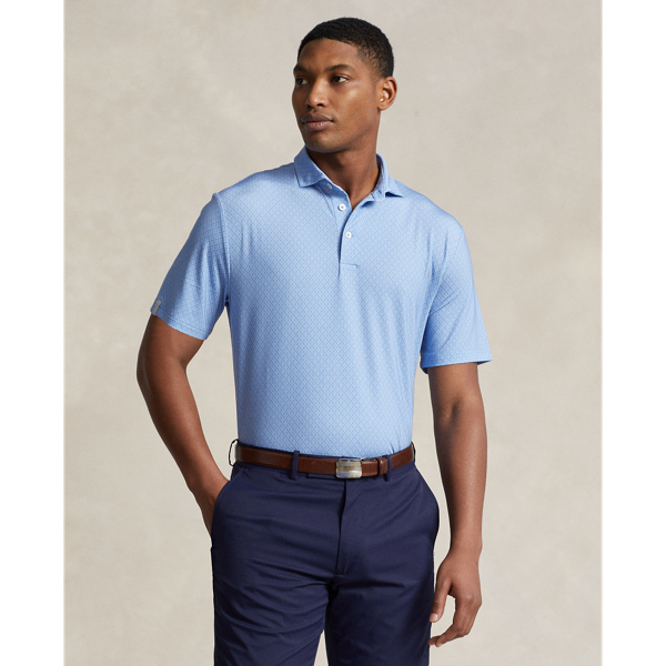 Shop Rlx Golf Classic Fit Performance Polo Shirt In Summer Blue Refined Tile