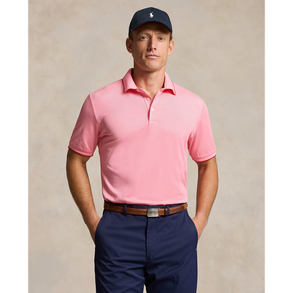 Shop Rlx Golf Classic Fit Performance Polo Shirt In Peaceful Coral Oxford