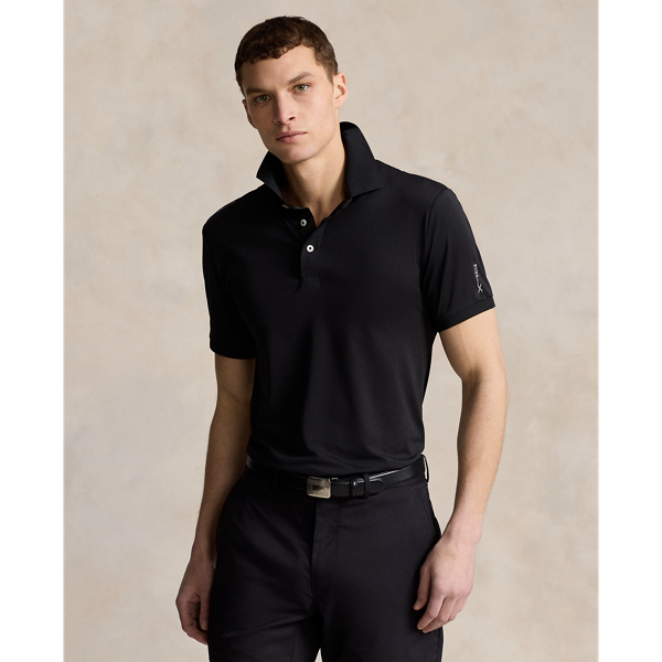 Rlx Golf Tailored Fit Performance Polo Shirt In Polo Black