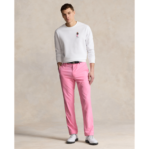 Rlx Golf Tailored Fit Performance Twill Pant In Pink Flamingo