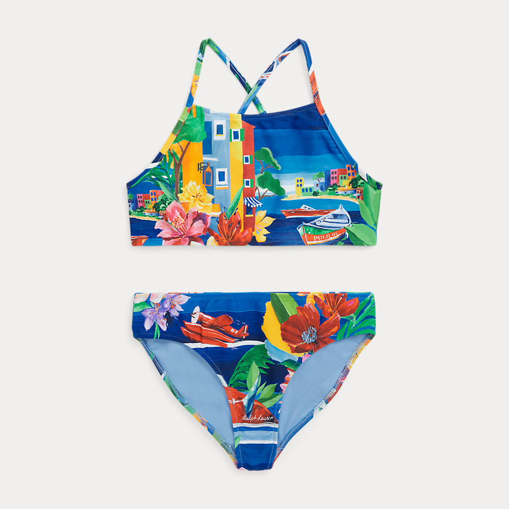 Shop Ralph Lauren Seaside-print Two-piece Swimsuit In Multi