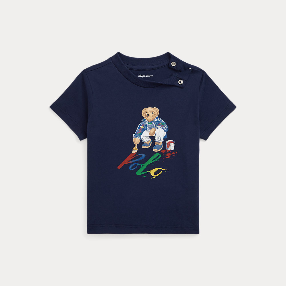 Shop Ralph Lauren Polo Bear Cotton Long-sleeve T-shirt In Blue
