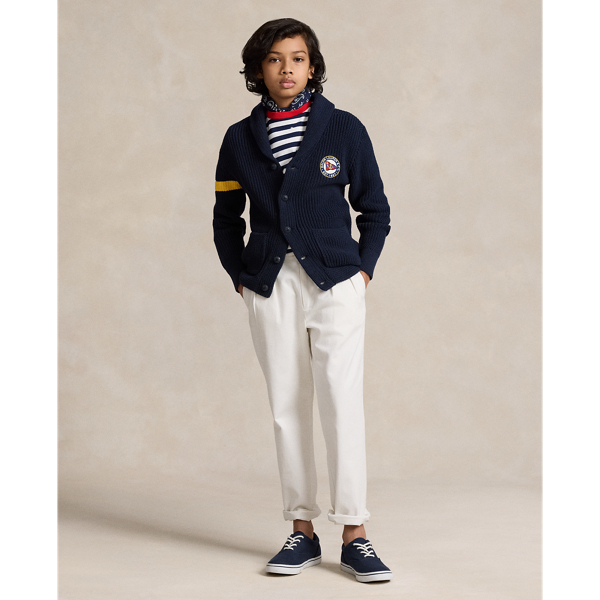 Polo Ralph Lauren Kids' Whitman Relaxed Fit Pleated Chino Pant In Deckwash White